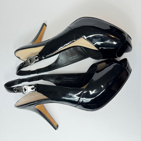 VIA SPIGA Italy Women's Peep Toe  Size 6M Slingback High Heel Black - Picture 11 of 14